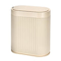 Bathroom Trash Can with Lid Automatic 2 Gallon Sensor Trash Bin 7.5 Liter Smart Rubbish Bin Motion Sensor Waterproof Bathroom Decor Plastic Narrow Garbage Can for Bedroom Office Beige