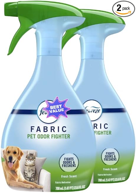 Feb+reze Fabric Spray Air Freshener Odor-Fighting Fabric Refresher Pet Odor Fighter 23.6 fl oz (Pack of 2)
