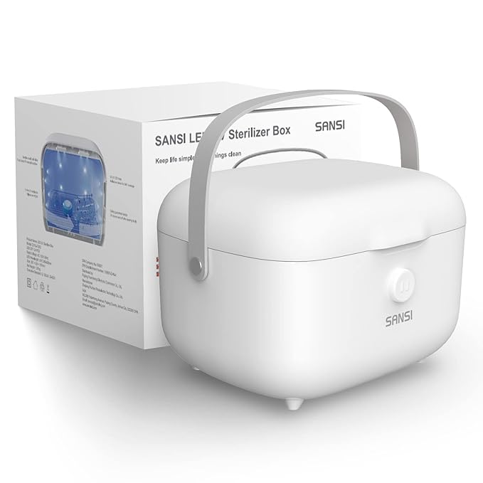SANSI UV Light Sanitizer Box with 360° UVC Chips Sanitizes in 5 Minutes 5.1L Large Capacity Sanitizer for Baby &amp The Whole Family (15W)