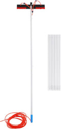 Cleaning Brush Kit for Solar PanelLength AdjustableWindow Cleaning Equipment Window Cleaning Tool Kit for Window Glass Outdoor and Indoor Glass Surfaces. (10 PolesBrush: 21.65 * 3.15in)