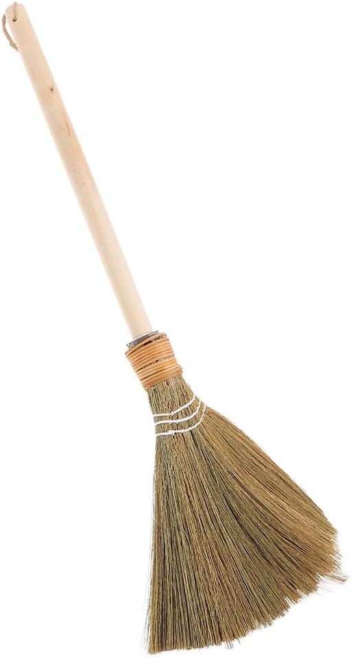BESTYASH Handmade Soft Straw Broom with Removable Design for Indoor Dust Cleaning Natural Woven Broom for Living Room Bedroom and Kitchen Sweeping