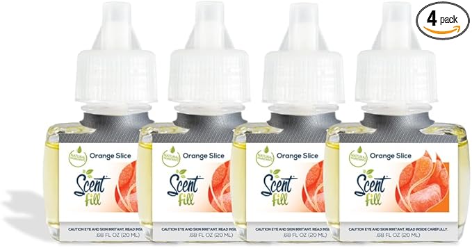 Scent Fill Orange Slice Plug in Air Freshener 4 Scented Oil Refills