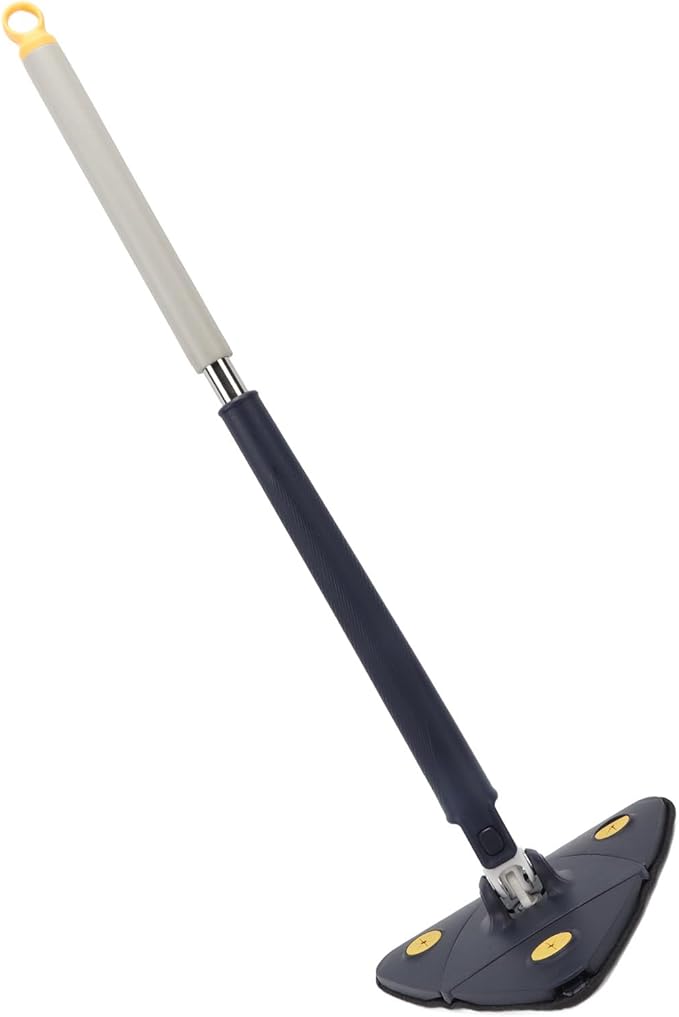 Extendable Triangle Mop Rotary 360 Degree Adjustable Cleaning Mop with ABS and Stainless Steel Frame for Bathtub Floor Wall Corners and Tight Spaces
