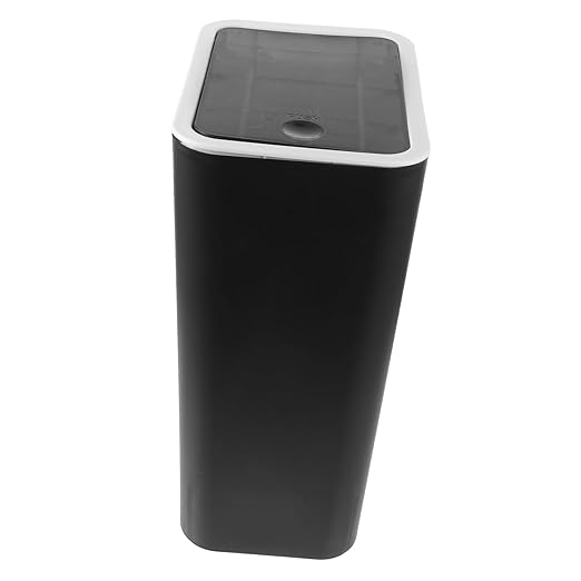 Bathroom Trash Can with Lid Press Top Garbage Can for Bedroom Kitchen and Office Lightweight Wastebasket with Design and Stylish Waste Container