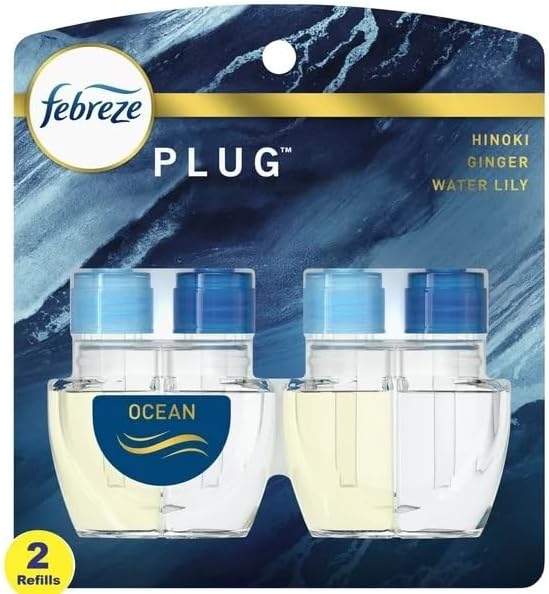 Febreze Plug with Fade Defy Technology Air Freshener (2) of 0.87 fl oz Refills (Ocean)