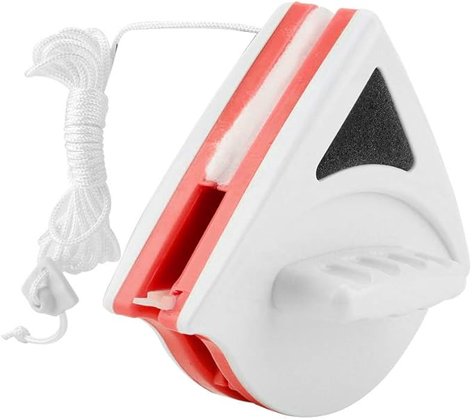 Double-Sided Magnetic Window Cleaner Glass Cleaning Glider Washing Wiper Cleaning Tool Brush for High-Rise And Car Window(15-24mm-Red)