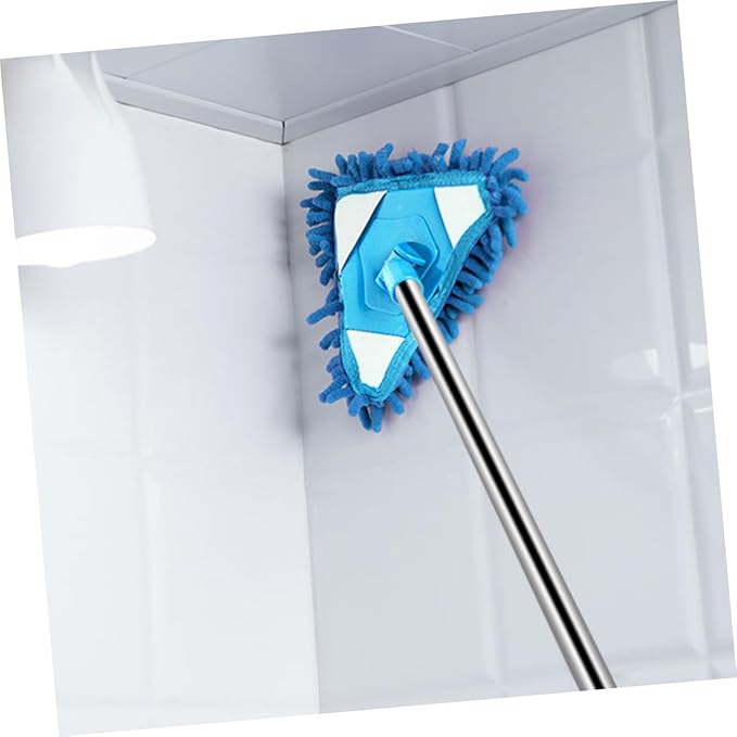1Pc Mini Triangular Mop Rotatable Household Cleaning Tool with Lightweight Design Flexibility for Under Furniture Blue Color for Bathroom and Table Cleaning