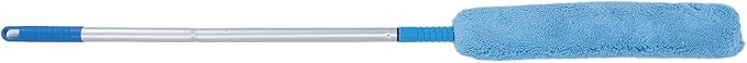 Extendable Long Handle Duster Bendable Head Dust Removal Multipurpose Soft Coral Fleece for Furniture Cracks Corner Adjustable Retractable Design Lightweight Aluminum Pole