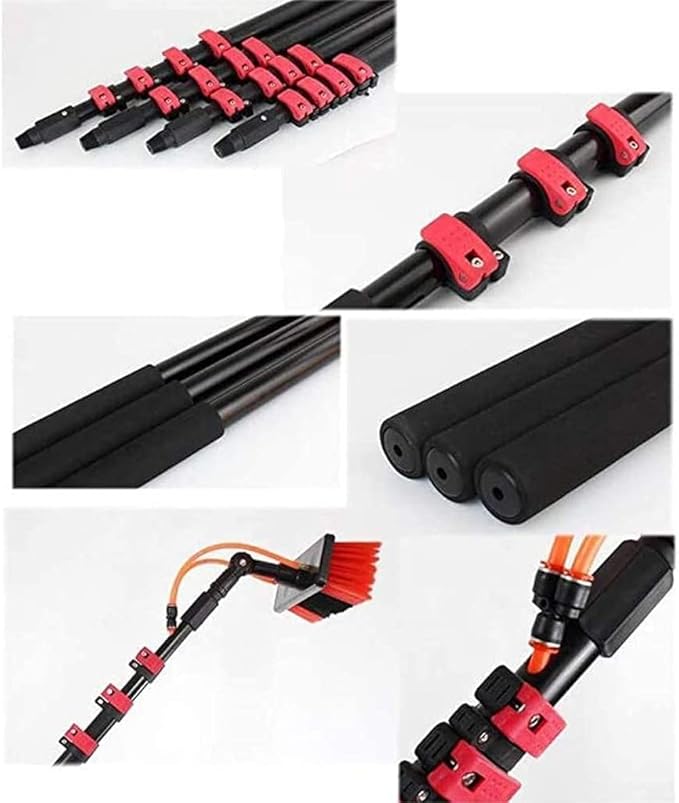3.6-10.8m Water Fed Telescopic Brush Window Cleaning Brush Equipment Extendable Cleaner Conservatory Roof Cleaning Tools for Photovoltaic Panel Cleaningtrucks Windows