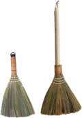 Garneck 2pcs Handmade Woven Brooms with Detachable Handle Rustic Soft Straw Cleaning Brooms for Home Kitchen Indoor Outdoor Dust Removal