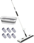 Microfibre Mops - Flat Floor Mop | Floor Mop | Large 360° Rotatable Floors Cleaning Brush with Long Handle for Hardwood Tile Carpet Bathroom Garage Apartment Dormitory Home Living Room