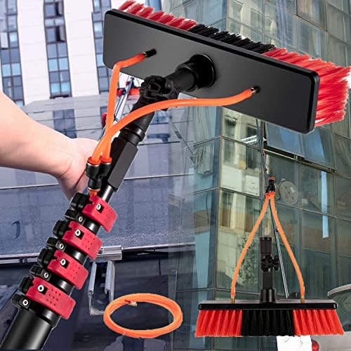 Glass Cleaning Brush Home Water Fed Telescopic Pole Kit Solar Panel Brush Rotating for Photovoltaic PanelWindow Cleaning Pole Water Fed Telescopic Brush Extendable Solar Panel Cleaning Br
