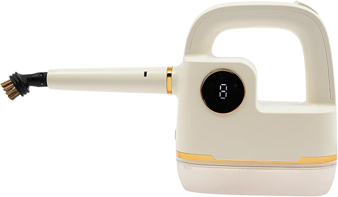 Handheld Steam Cleaner for Home 6 Gears High Temperature Steam Cleaner Machine Kit with Digital Display 15s Heat Up for Deep Cleaning Home Kitchen Furniture Car Interior 1800W Beige