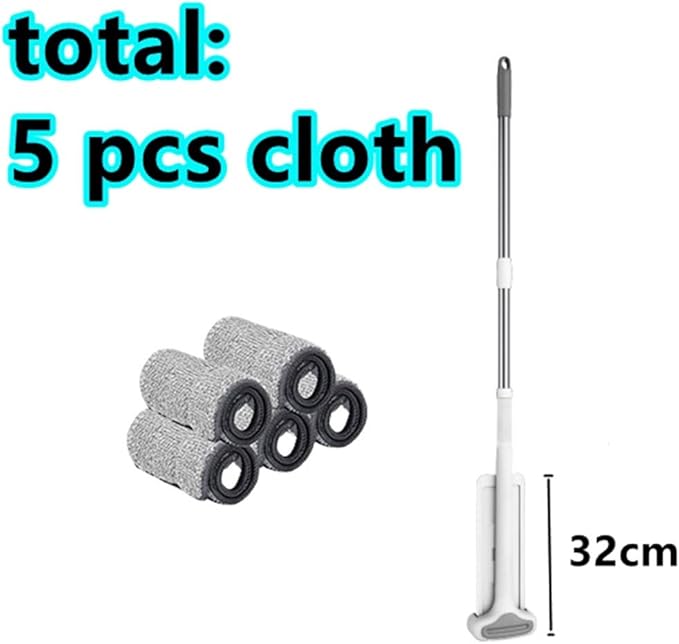Squeeze Flat Cutting Mop Hands Free for Wash Floor Household Kitchen Floors Cleaning with Microfiber Replacement