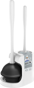 MR.SIGA Toilet Plunger and Bowl Brush Combo for Bathroom Cleaning White 1 Set