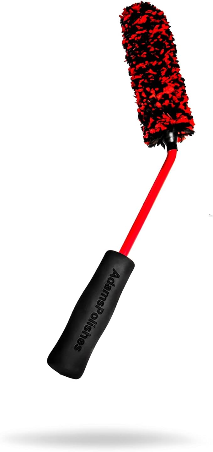 Adam's Polishes Angled Wheel Detailing Brush - Car Cleaning Wheel Brush |Use W/Wheel Cleaner Rim Cleaner Chrome Cleaner | Car Wash Brush Cleans Brake Dust from Barrels &amp Hard to Reach Areas (Sma