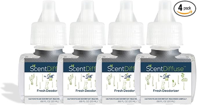 Scent Fill Fresh Deodorizer Plug in Air Freshener 4 Scented Oil Refills