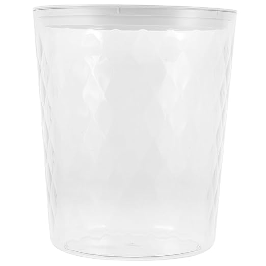 Unomor Transparent Round Trash Can Wastebasket for Bathroom Kitchen Office and Bedroom Lightweight Portable Garbage Container with Capacity for Easy Use