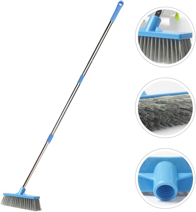 Electric Cleaning Brush Scrubber Long Pole Bathroom Brush for Shower Stiff Bristle Grout Removal Tool