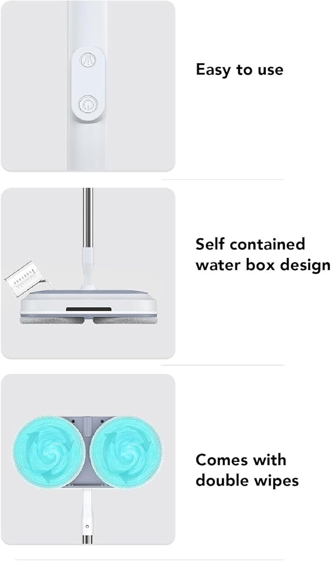 EBTOOLS Cordless Electric Mop Dual Motor Mop with 2000mAh Battery and One Key Water Spray Self Propelled Floor Cleaner for Hardwood Marble Tile Floors (US 100 to 240V)