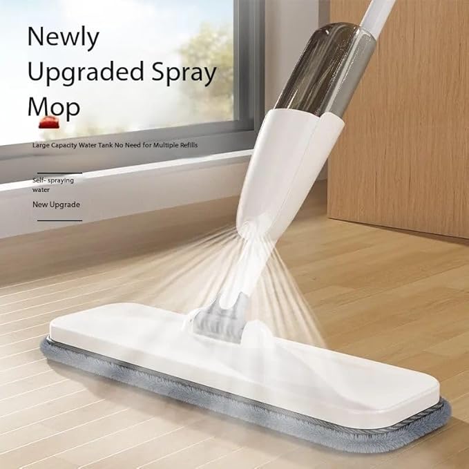 Spraying Water and Mist Flat mop for Household use - one mop can Clean Both Wet and Dry Surfaces Without Hand Washing. Comes with 3 mops.