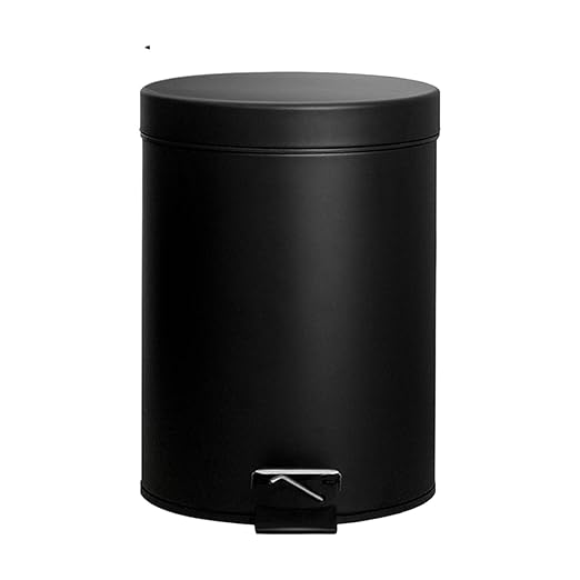 Trash Bin Waste Basket with Lid and Foot Pedal Stainless Shell Trash Can Slide-Out Inner Pail with Easy Clean Mechanism Waste Disposal Unit for Kitchen Bedroom Apartment Hotel Garage Dorm Car