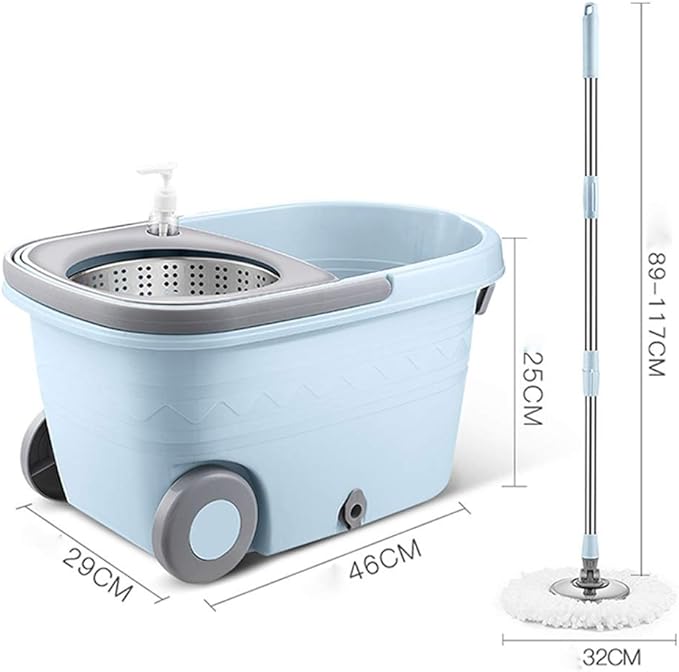 Spin Mop 360° Self Wringing Spinning Mop Washable Microfiber Mop Heads Easy to Use and Store