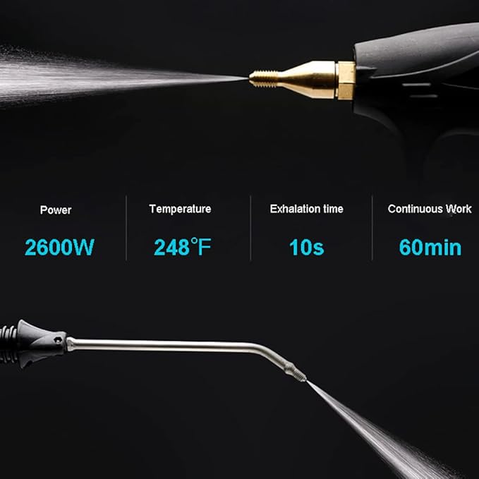 High Pressure Steam Cleaner 2600W Handheld Steam Cleaning MachinePortable High Temperature Cleaning kit for or Kitchen Bathroom Furniture Car Seat