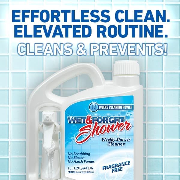Wet &amp Forget Shower Cleaner Spray Fragrance-Free Weekly Bathroom Cleaner No Scrubbing Needed Bleach-Free Multi-Surface Bathroom Spray Cleaning Supplies Essential. 64 fl oz