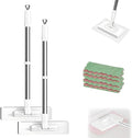 Convenient Cloth Changing Mini Mop Automatic Cloth Changing Mini Mop Dust with Handle Multi Surface Floor Mopping Dust with Handle Sweeping Cloths for Wall Window (2pcs)
