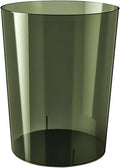 Qianly Wastepaper Basket Dustbin Clear Round Rubbish Bin Trash Can for Kids Room Office Kitchen Dressing Table Home L Green