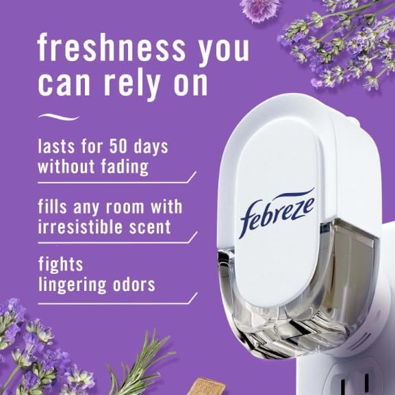 Odor-Fighting Fade Defy PLUG Air Freshener Refill (3) .87 fl. oz. Oil Refills (Mediterranean Lavender)