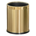 2.6Gallon/10L Brass Bathroom Trash CanBrushed Gold Bathroom Waste BasketGolden Small Garbage Can Waste Basket for BedroomOfficeStoreMetal Trash bin Without lid (Gold)