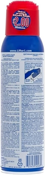 Lifter-1 Carpet Stain &amp Spot Remover Spray 18 oz Bundle with Microfiber Cloth - Effortless Carpet Stain Remover - Quick and Easy Carpet Cleaner Spray for Tough Stains - (3 Items)