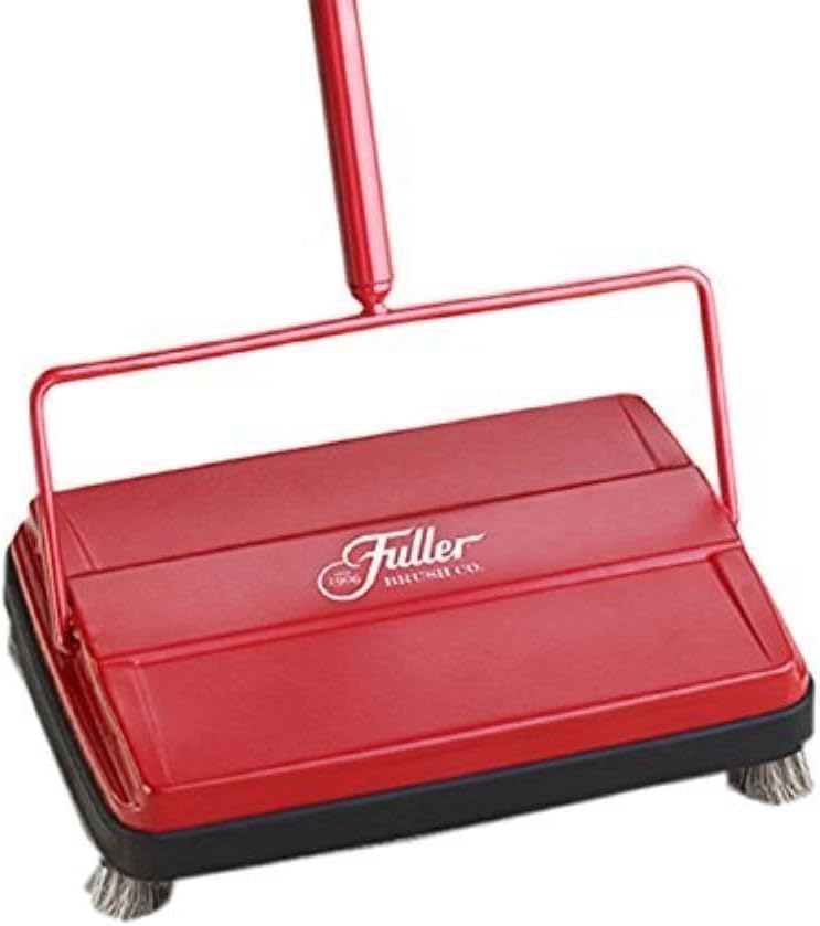 Fuller Brush 17052 Electrostatic Carpet &amp Floor Sweeper - 9 Cleaning Path - Lightweight - Ideal for Crumby Messes - Works On Carpets &amp Hard Floor Surfaces - Red