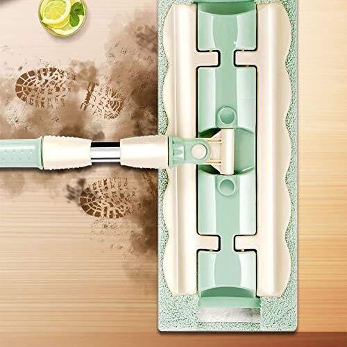 Telescopic Flat Mop with 360° Spin Handle Large Microfiber Pads for Home &amp Kitchen Floor Cleaning Ideal for Wood &amp Tile