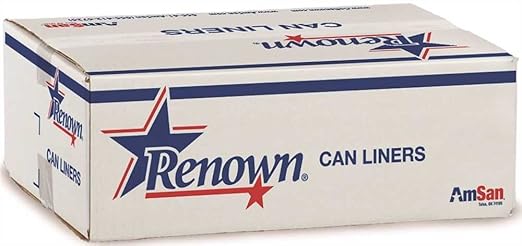 Renown REN21533-CA Trash Can Liners 24 x 32 15 gal 0.70 mil Black (Roll of 50) (Pack of 10)