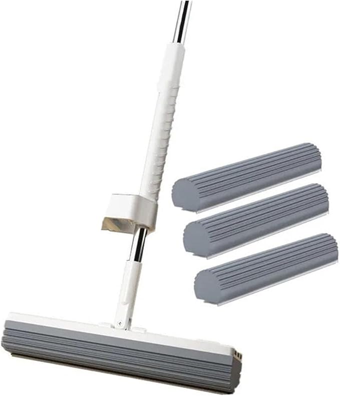 1 x Flat Magic Mop with Automatic Spin and Automatic Dehydration for Hand Cleaning (Mop Total 2 Heads)