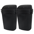 Yuright 40 L / 10 Gallon Swing Lid Trash Bins 4 Pack Large Plastic Garbage Cans Black
