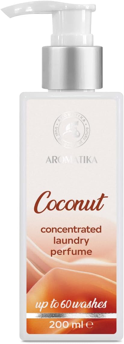 Concentrated Laundry Perfume Coconut 200ml - Liquid Perfume Laundry - Linen Freshener - Laundry Scent Booster - Washing Fragrance - Exotic and Long Lasting Scent - Cotton Perfume