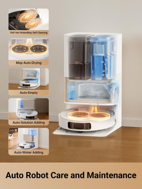 DREAME L10s Pro Ultra Heat Robot Vacuum and Mop Combo Mop Extend 7000Pa Suction Auto Robot Care and Maintenance 136°F Hot Water Mop Self-Cleaning Obstacle Avoidance Ideal for Hair Carpets