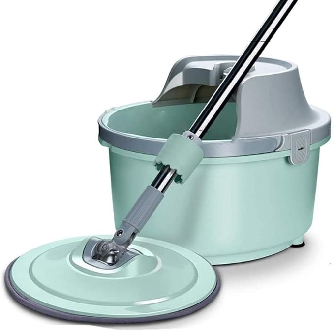 Hands Free Washing Rotating Flat Mop Lazy Round Single Bucket Home Household