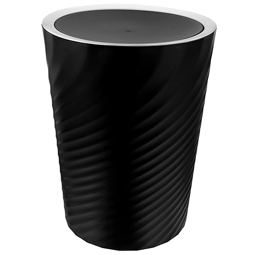 Small Bathroom Trash Can with Lid Large Capacity Plastic Wastebasket for Bedroom and Office Convenient Garbage Bin for Home Use