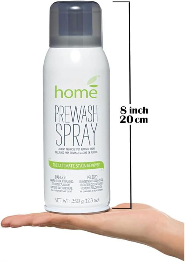 Laundry Prewash Spray Aerosol 12.3 OzPowerful Ultimate Tough Stain Remover for Favorite Color-Fast Fabric &amp White Shirts/Clothes w/o Scrub/SoakGet Rid of Grease/Ink/More w. Right Amount Controll