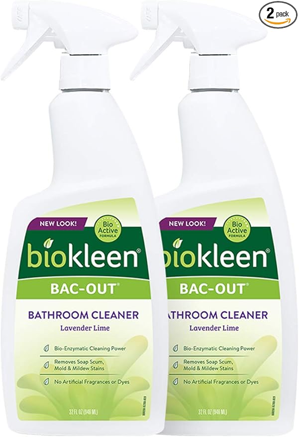 Biokleen Bac-Out Natural Bathroom Cleaner - 2 Pack - Enzyme Professional Strength Enzymatic Cleaner for Bathroom Eco-Friendly Plant-Based No Artificial Fragrance - Packaging May Vary