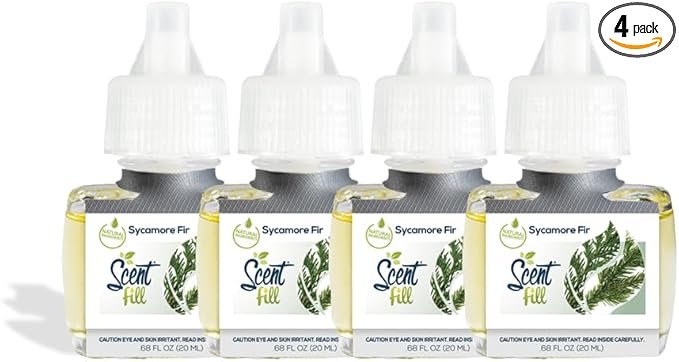 Scent Fill Sycamore Fir Plug in Air Freshener 4 Scented Oil Refills