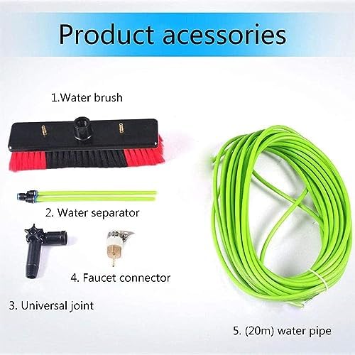 Telescopic Water Fed Glass Cleaning Brush - 7m Extendable Window Cleaner for Conservatories Solar Panels &amp Photovoltaic Systems - Efficient Reach &amp Streak-Free Shine