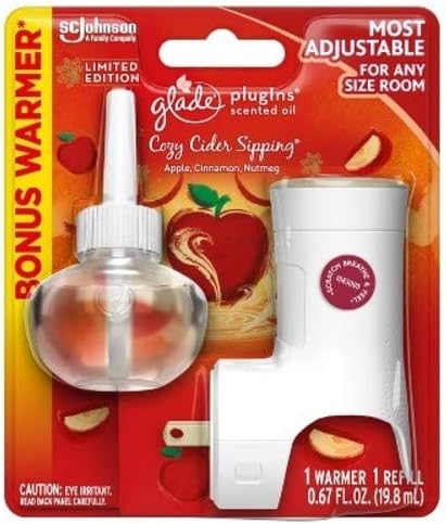 Glade Set of 4 Plugins Cozy Cider Sipping Plugins Starter Pack - Great for Housewarmings Smelly Rooms or Just to Spice Up Your Home!