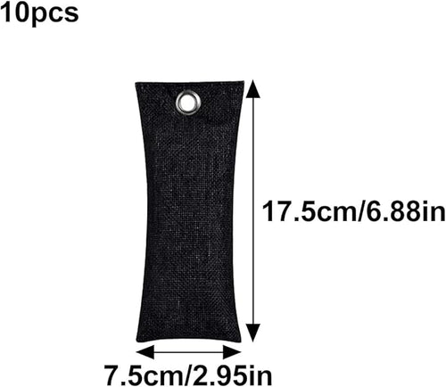 10PCS Activated Bamboo Charcoal Air Purifying Bag Air Freshener Bag Moisture Absorber for Refrigerator Home Car Black