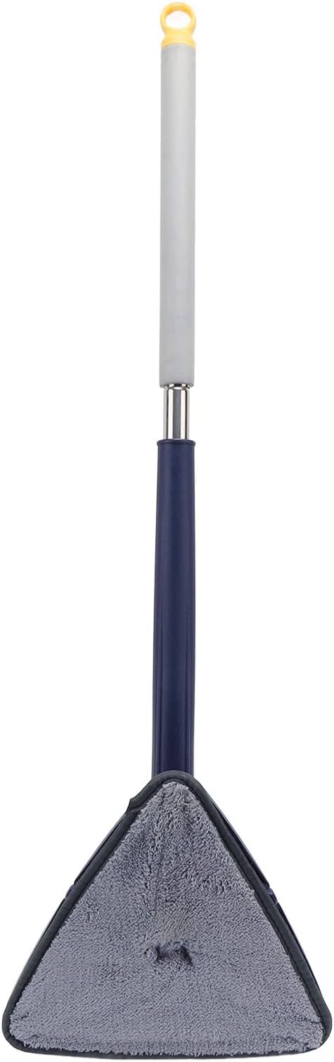 Adjustable Triangular Mop | 360° Rotating Head for Ceilings / Walls / Corners | Long Handle Mop for Difficult - to - Access Areas | Hand Wash Included Microfiber Pad